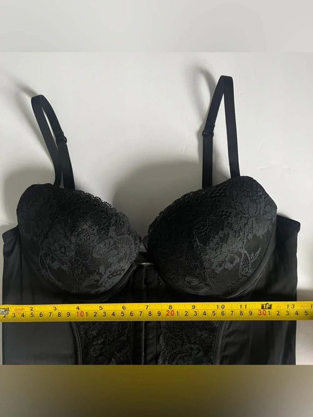 La SENZA Black Strappy Teddy / Blue Chemise / Black Lace Corset Size Medium Lot - Picture 13 of 16